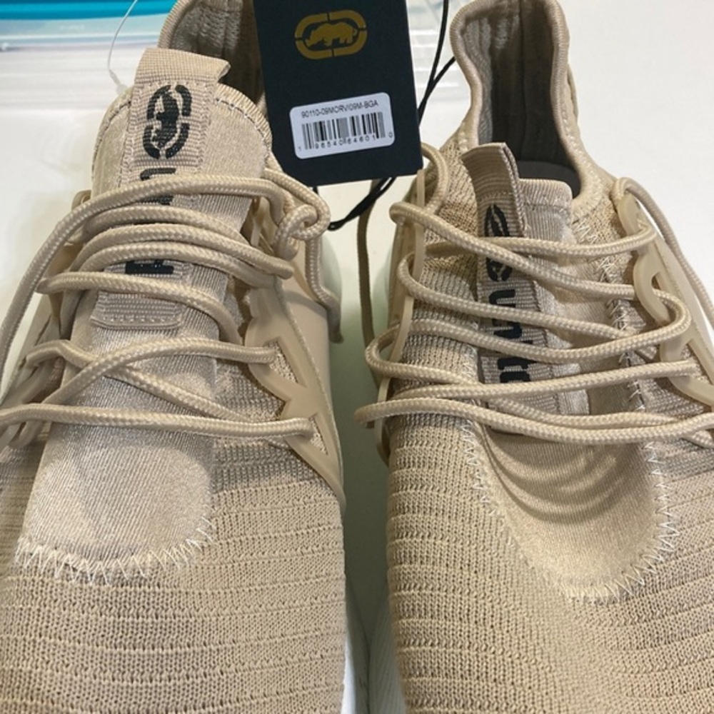 Beige Knit Men's Sneakers